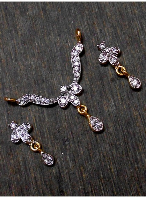 CZ Pendant With Earrings